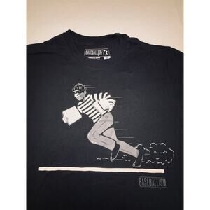 S Baseball BASEBALLISM T Shirt Black Small Robber Stealing Bases America's Brand